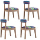 Farmhouse Fabric Restaurant Side Chair Open Matte Finish Dining Chair Black-White-Blue-Pink-Yellow Set of 4 Clearhalo 'Dining Chairs' 'Dining Tables & Seating' 'dining_chair' 'Furniture' 'furniture_dining_chair' 'Kitchen & Dining Furniture' 4732195