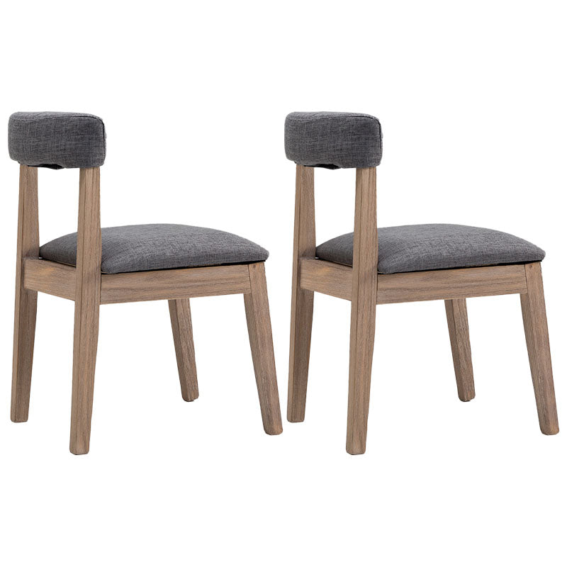 Farmhouse Fabric Restaurant Side Chair Open Matte Finish Dining Chair Grey Set of 2 Clearhalo 'Dining Chairs' 'Dining Tables & Seating' 'dining_chair' 'Furniture' 'furniture_dining_chair' 'Kitchen & Dining Furniture' 4732197