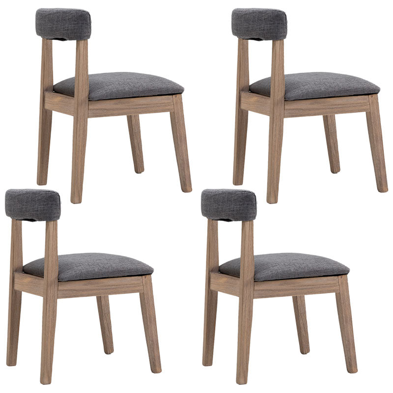 Farmhouse Fabric Restaurant Side Chair Open Matte Finish Dining Chair Grey Set of 4 Clearhalo 'Dining Chairs' 'Dining Tables & Seating' 'dining_chair' 'Furniture' 'furniture_dining_chair' 'Kitchen & Dining Furniture' 4732198