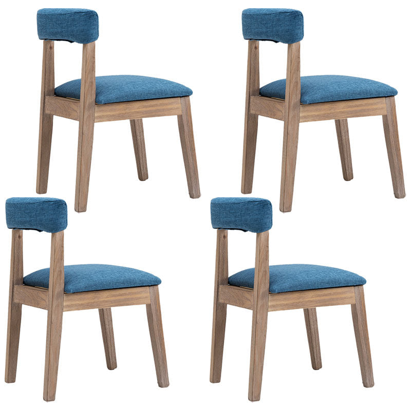 Farmhouse Fabric Restaurant Side Chair Open Matte Finish Dining Chair Ocean Blue Set of 4 Clearhalo 'Dining Chairs' 'Dining Tables & Seating' 'dining_chair' 'Furniture' 'furniture_dining_chair' 'Kitchen & Dining Furniture' 4732201