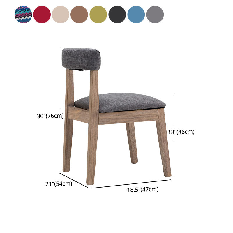 Farmhouse Fabric Restaurant Side Chair Open Matte Finish Dining Chair Clearhalo 'Dining Chairs' 'Dining Tables & Seating' 'dining_chair' 'Furniture' 'furniture_dining_chair' 'Kitchen & Dining Furniture' 4732202