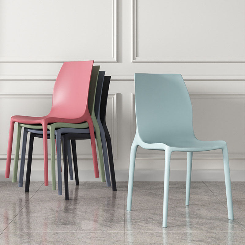 Contemporary Style Stackable Chairs Dining Armless Chair with Plastic Legs for Kitchen Clearhalo 'Dining Chairs' 'Dining Tables & Seating' 'dining_chair' 'Furniture' 'furniture_dining_chair' 'Kitchen & Dining Furniture' 4732203