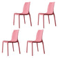 Contemporary Style Stackable Chairs Dining Armless Chair with Plastic Legs for Kitchen Red Set of 4 Clearhalo 'Dining Chairs' 'Dining Tables & Seating' 'dining_chair' 'Furniture' 'furniture_dining_chair' 'Kitchen & Dining Furniture' 4732204