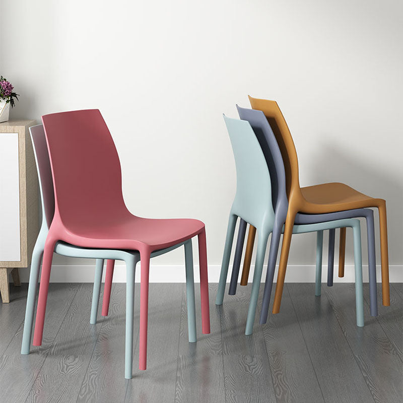 Contemporary Style Stackable Chairs Dining Armless Chair with Plastic Legs for Kitchen Clearhalo 'Dining Chairs' 'Dining Tables & Seating' 'dining_chair' 'Furniture' 'furniture_dining_chair' 'Kitchen & Dining Furniture' 4732206
