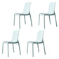 Contemporary Style Stackable Chairs Dining Armless Chair with Plastic Legs for Kitchen Peacock Blue Set of 4 Clearhalo 'Dining Chairs' 'Dining Tables & Seating' 'dining_chair' 'Furniture' 'furniture_dining_chair' 'Kitchen & Dining Furniture' 4732207
