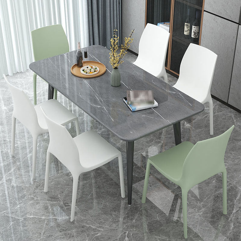 Contemporary Style Stackable Chairs Dining Armless Chair with Plastic Legs for Kitchen Clearhalo 'Dining Chairs' 'Dining Tables & Seating' 'dining_chair' 'Furniture' 'furniture_dining_chair' 'Kitchen & Dining Furniture' 4732208