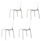 Contemporary Style Stackable Chairs Dining Armless Chair with Plastic Legs for Kitchen White Set of 4 Clearhalo 'Dining Chairs' 'Dining Tables & Seating' 'dining_chair' 'Furniture' 'furniture_dining_chair' 'Kitchen & Dining Furniture' 4732213