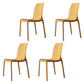 Contemporary Style Stackable Chairs Dining Armless Chair with Plastic Legs for Kitchen Lemon Yellow Set of 4 Clearhalo 'Dining Chairs' 'Dining Tables & Seating' 'dining_chair' 'Furniture' 'furniture_dining_chair' 'Kitchen & Dining Furniture' 4732216