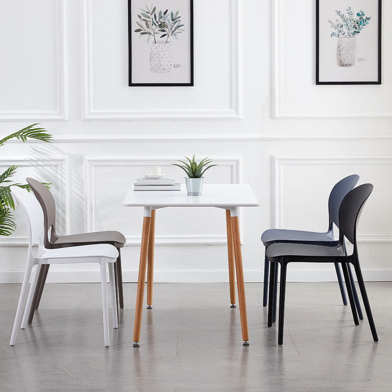 Contemporary Style Stackable Chairs Dining Open Back Armless Chair with Plastic Legs Clearhalo 'Dining Chairs' 'Dining Tables & Seating' 'dining_chair' 'Furniture' 'furniture_dining_chair' 'Kitchen & Dining Furniture' 4732225
