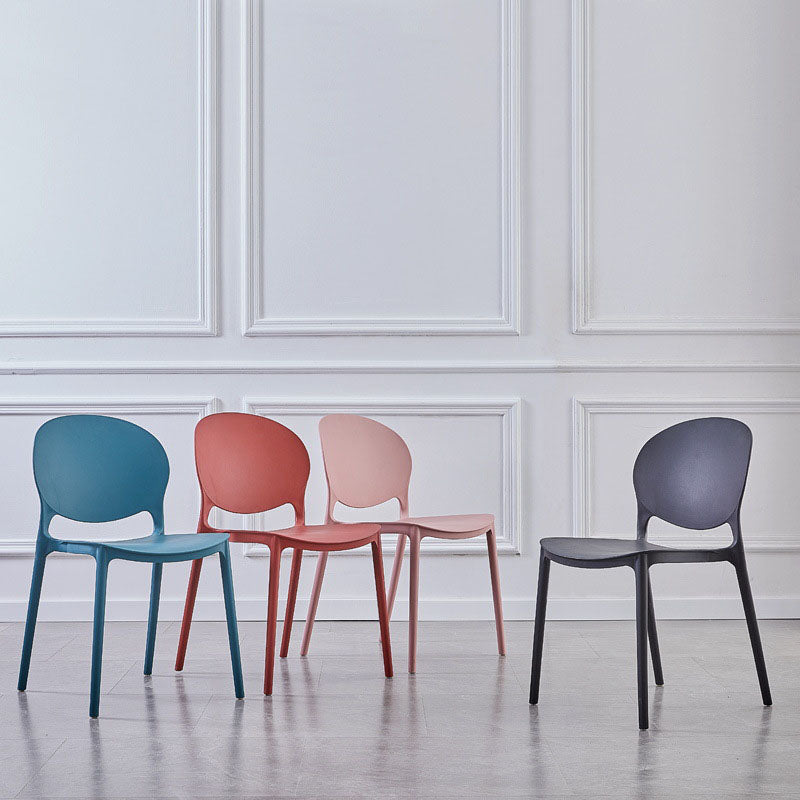 Contemporary Style Stackable Chairs Dining Open Back Armless Chair with Plastic Legs Clearhalo 'Dining Chairs' 'Dining Tables & Seating' 'dining_chair' 'Furniture' 'furniture_dining_chair' 'Kitchen & Dining Furniture' 4732227