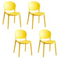 Contemporary Style Stackable Chairs Dining Open Back Armless Chair with Plastic Legs Yellow Set of 4 Clearhalo 'Dining Chairs' 'Dining Tables & Seating' 'dining_chair' 'Furniture' 'furniture_dining_chair' 'Kitchen & Dining Furniture' 4732228