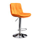Contemporary Leather Swivel Barstool Indoor Bar Stool with Low Back Silver Orange 1 Piece Clearhalo 'Bar Furniture' 'Bar Stools' 'bar_stools' 'furn' 'furn_bar_stools' 'Furniture' 'furniture_bar_stools' 'Kitchen & Dining Furniture' 4732269