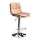 Contemporary Leather Swivel Barstool Indoor Bar Stool with Low Back Silver Khaki 1 Piece Clearhalo 'Bar Furniture' 'Bar Stools' 'bar_stools' 'furn' 'furn_bar_stools' 'Furniture' 'furniture_bar_stools' 'Kitchen & Dining Furniture' 4732273