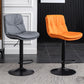 Contemporary Leather Swivel Barstool Indoor Bar Stool with Low Back Clearhalo 'Bar Furniture' 'Bar Stools' 'bar_stools' 'furn' 'furn_bar_stools' 'Furniture' 'furniture_bar_stools' 'Kitchen & Dining Furniture' 4732285