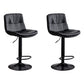 Contemporary Leather Swivel Barstool Indoor Bar Stool with Low Back Black Black 2 Piece Set Clearhalo 'Bar Furniture' 'Bar Stools' 'bar_stools' 'furn' 'furn_bar_stools' 'Furniture' 'furniture_bar_stools' 'Kitchen & Dining Furniture' 4732298