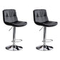 Contemporary Leather Swivel Barstool Indoor Bar Stool with Low Back Silver Black 2 Piece Set Clearhalo 'Bar Furniture' 'Bar Stools' 'bar_stools' 'furn' 'furn_bar_stools' 'Furniture' 'furniture_bar_stools' 'Kitchen & Dining Furniture' 4732299