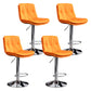 Contemporary Leather Swivel Barstool Indoor Bar Stool with Low Back Silver Orange 4 Piece Set Clearhalo 'Bar Furniture' 'Bar Stools' 'bar_stools' 'furn' 'furn_bar_stools' 'Furniture' 'furniture_bar_stools' 'Kitchen & Dining Furniture' 4732304