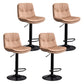 Contemporary Leather Swivel Barstool Indoor Bar Stool with Low Back Black Khaki 4 Piece Set Clearhalo 'Bar Furniture' 'Bar Stools' 'bar_stools' 'furn' 'furn_bar_stools' 'Furniture' 'furniture_bar_stools' 'Kitchen & Dining Furniture' 4732305
