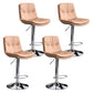 Contemporary Leather Swivel Barstool Indoor Bar Stool with Low Back Silver Khaki 4 Piece Set Clearhalo 'Bar Furniture' 'Bar Stools' 'bar_stools' 'furn' 'furn_bar_stools' 'Furniture' 'furniture_bar_stools' 'Kitchen & Dining Furniture' 4732306