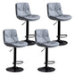 Contemporary Leather Swivel Barstool Indoor Bar Stool with Low Back Black Gray 4 Piece Set Clearhalo 'Bar Furniture' 'Bar Stools' 'bar_stools' 'furn' 'furn_bar_stools' 'Furniture' 'furniture_bar_stools' 'Kitchen & Dining Furniture' 4732307