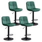 Contemporary Leather Swivel Barstool Indoor Bar Stool with Low Back Black Green 4 Piece Set Clearhalo 'Bar Furniture' 'Bar Stools' 'bar_stools' 'furn' 'furn_bar_stools' 'Furniture' 'furniture_bar_stools' 'Kitchen & Dining Furniture' 4732309