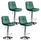 Contemporary Leather Swivel Barstool Indoor Bar Stool with Low Back Silver Green 4 Piece Set Clearhalo 'Bar Furniture' 'Bar Stools' 'bar_stools' 'furn' 'furn_bar_stools' 'Furniture' 'furniture_bar_stools' 'Kitchen & Dining Furniture' 4732310