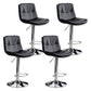 Contemporary Leather Swivel Barstool Indoor Bar Stool with Low Back Silver Black 4 Piece Set Clearhalo 'Bar Furniture' 'Bar Stools' 'bar_stools' 'furn' 'furn_bar_stools' 'Furniture' 'furniture_bar_stools' 'Kitchen & Dining Furniture' 4732312