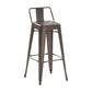 Industrial Style Metal Bar-stool with Square Iron Seat Counter Stool Kitchen Bar Bar-stool Rust 1 Piece Clearhalo 'Bar Furniture' 'Bar Stools' 'bar_stools' 'furn' 'furn_bar_stools' 'Furniture' 'furniture_bar_stools' 'Kitchen & Dining Furniture' 4732316