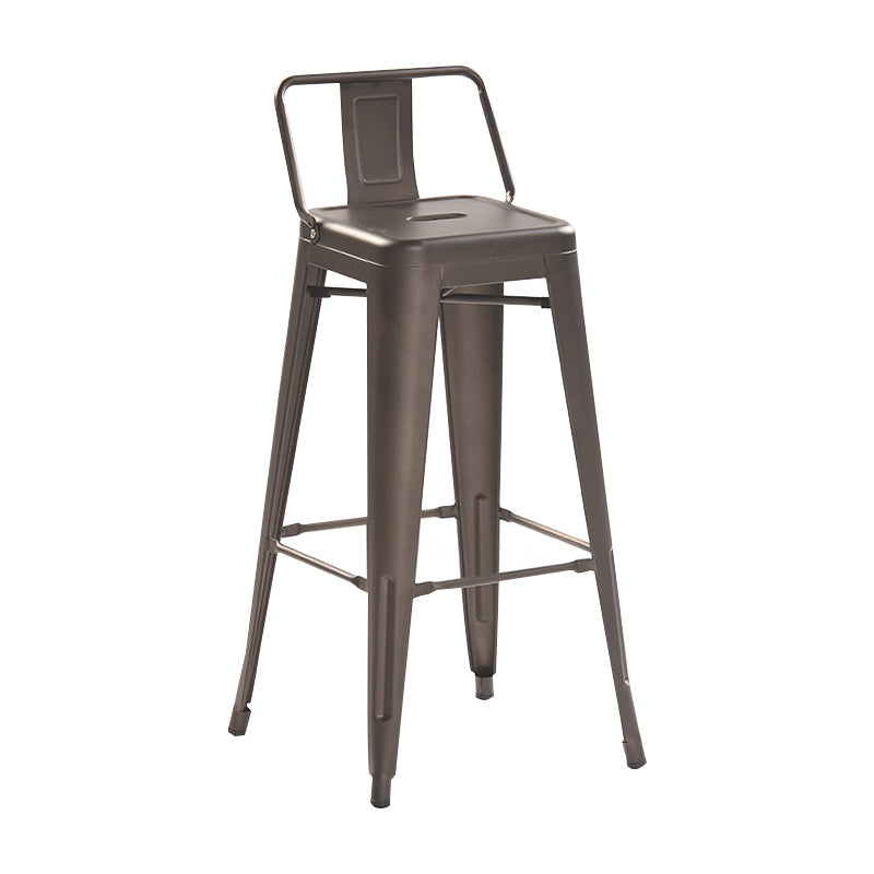 Industrial Style Metal Bar-stool with Square Iron Seat Counter Stool Kitchen Bar Bar-stool Rust 1 Piece Clearhalo 'Bar Furniture' 'Bar Stools' 'bar_stools' 'furn' 'furn_bar_stools' 'Furniture' 'furniture_bar_stools' 'Kitchen & Dining Furniture' 4732316