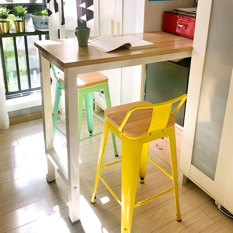 Industrial Style Metal Bar-stool with Square Iron Seat Counter Stool Kitchen Bar Bar-stool Clearhalo 'Bar Furniture' 'Bar Stools' 'bar_stools' 'furn' 'furn_bar_stools' 'Furniture' 'furniture_bar_stools' 'Kitchen & Dining Furniture' 4732319