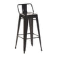 Industrial Style Metal Bar-stool with Square Iron Seat Counter Stool Kitchen Bar Bar-stool Black 1 Piece Clearhalo 'Bar Furniture' 'Bar Stools' 'bar_stools' 'furn' 'furn_bar_stools' 'Furniture' 'furniture_bar_stools' 'Kitchen & Dining Furniture' 4732322