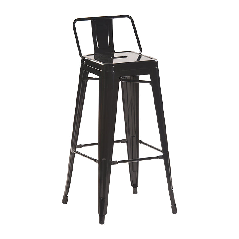 Industrial Style Metal Bar-stool with Square Iron Seat Counter Stool Kitchen Bar Bar-stool Black 1 Piece Clearhalo 'Bar Furniture' 'Bar Stools' 'bar_stools' 'furn' 'furn_bar_stools' 'Furniture' 'furniture_bar_stools' 'Kitchen & Dining Furniture' 4732322
