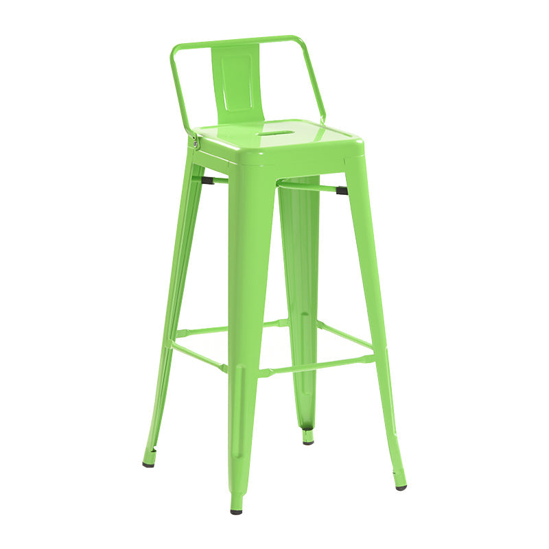 Industrial Style Metal Bar-stool with Square Iron Seat Counter Stool Kitchen Bar Bar-stool Light Green 1 Piece Clearhalo 'Bar Furniture' 'Bar Stools' 'bar_stools' 'furn' 'furn_bar_stools' 'Furniture' 'furniture_bar_stools' 'Kitchen & Dining Furniture' 4732328