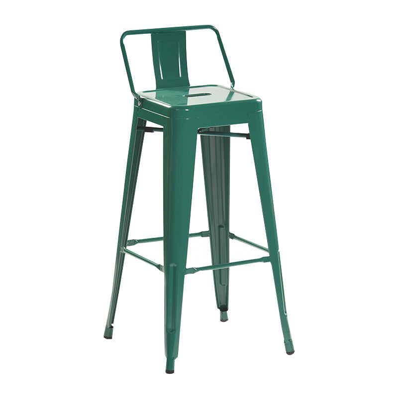 Industrial Style Metal Bar-stool with Square Iron Seat Counter Stool Kitchen Bar Bar-stool Dark Green 1 Piece Clearhalo 'Bar Furniture' 'Bar Stools' 'bar_stools' 'furn' 'furn_bar_stools' 'Furniture' 'furniture_bar_stools' 'Kitchen & Dining Furniture' 4732329