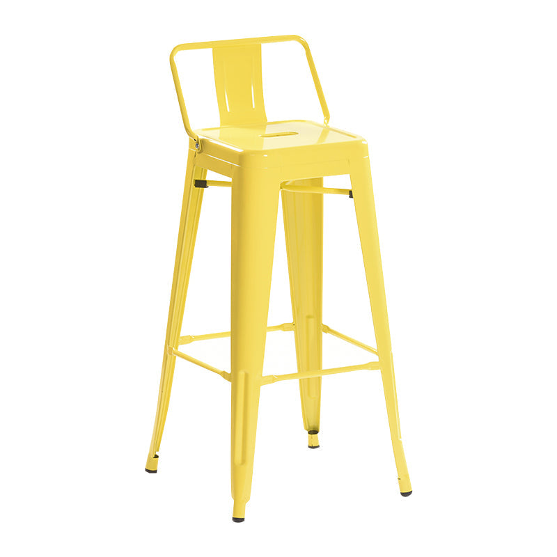 Industrial Style Metal Bar-stool with Square Iron Seat Counter Stool Kitchen Bar Bar-stool Yellow 1 Piece Clearhalo 'Bar Furniture' 'Bar Stools' 'bar_stools' 'furn' 'furn_bar_stools' 'Furniture' 'furniture_bar_stools' 'Kitchen & Dining Furniture' 4732330