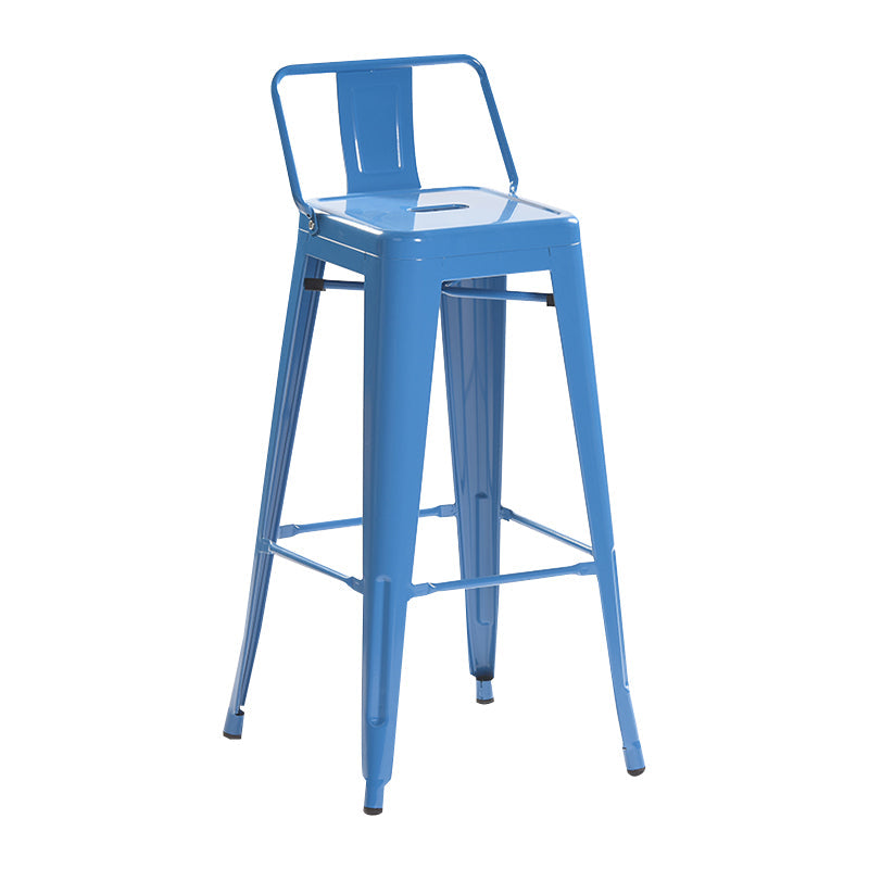 Industrial Style Metal Bar-stool with Square Iron Seat Counter Stool Kitchen Bar Bar-stool Blue 1 Piece Clearhalo 'Bar Furniture' 'Bar Stools' 'bar_stools' 'furn' 'furn_bar_stools' 'Furniture' 'furniture_bar_stools' 'Kitchen & Dining Furniture' 4732331