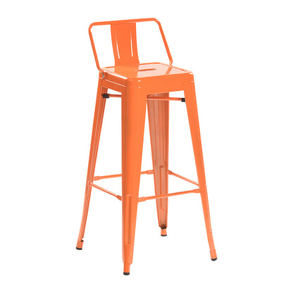 Industrial Style Metal Bar-stool with Square Iron Seat Counter Stool Kitchen Bar Bar-stool Orange 1 Piece Clearhalo 'Bar Furniture' 'Bar Stools' 'bar_stools' 'furn' 'furn_bar_stools' 'Furniture' 'furniture_bar_stools' 'Kitchen & Dining Furniture' 4732332