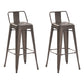 Industrial Style Metal Bar-stool with Square Iron Seat Counter Stool Kitchen Bar Bar-stool Rust 2 Piece Set Clearhalo 'Bar Furniture' 'Bar Stools' 'bar_stools' 'furn' 'furn_bar_stools' 'Furniture' 'furniture_bar_stools' 'Kitchen & Dining Furniture' 4732334
