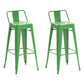 Industrial Style Metal Bar-stool with Square Iron Seat Counter Stool Kitchen Bar Bar-stool Green 2 Piece Set Clearhalo 'Bar Furniture' 'Bar Stools' 'bar_stools' 'furn' 'furn_bar_stools' 'Furniture' 'furniture_bar_stools' 'Kitchen & Dining Furniture' 4732336
