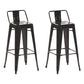 Industrial Style Metal Bar-stool with Square Iron Seat Counter Stool Kitchen Bar Bar-stool Black 2 Piece Set Clearhalo 'Bar Furniture' 'Bar Stools' 'bar_stools' 'furn' 'furn_bar_stools' 'Furniture' 'furniture_bar_stools' 'Kitchen & Dining Furniture' 4732337