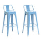 Industrial Style Metal Bar-stool with Square Iron Seat Counter Stool Kitchen Bar Bar-stool Light Blue 2 Piece Set Clearhalo 'Bar Furniture' 'Bar Stools' 'bar_stools' 'furn' 'furn_bar_stools' 'Furniture' 'furniture_bar_stools' 'Kitchen & Dining Furniture' 4732339