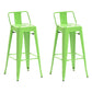 Industrial Style Metal Bar-stool with Square Iron Seat Counter Stool Kitchen Bar Bar-stool Light Green 2 Piece Set Clearhalo 'Bar Furniture' 'Bar Stools' 'bar_stools' 'furn' 'furn_bar_stools' 'Furniture' 'furniture_bar_stools' 'Kitchen & Dining Furniture' 4732340