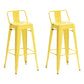 Industrial Style Metal Bar-stool with Square Iron Seat Counter Stool Kitchen Bar Bar-stool Yellow 2 Piece Set Clearhalo 'Bar Furniture' 'Bar Stools' 'bar_stools' 'furn' 'furn_bar_stools' 'Furniture' 'furniture_bar_stools' 'Kitchen & Dining Furniture' 4732342