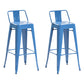 Industrial Style Metal Bar-stool with Square Iron Seat Counter Stool Kitchen Bar Bar-stool Blue 2 Piece Set Clearhalo 'Bar Furniture' 'Bar Stools' 'bar_stools' 'furn' 'furn_bar_stools' 'Furniture' 'furniture_bar_stools' 'Kitchen & Dining Furniture' 4732343