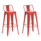 Industrial Style Metal Bar-stool with Square Iron Seat Counter Stool Kitchen Bar Bar-stool Red 2 Piece Set Clearhalo 'Bar Furniture' 'Bar Stools' 'bar_stools' 'furn' 'furn_bar_stools' 'Furniture' 'furniture_bar_stools' 'Kitchen & Dining Furniture' 4732345