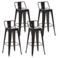 Industrial Style Metal Bar-stool with Square Iron Seat Counter Stool Kitchen Bar Bar-stool Black 4 Piece Set Clearhalo 'Bar Furniture' 'Bar Stools' 'bar_stools' 'furn' 'furn_bar_stools' 'Furniture' 'furniture_bar_stools' 'Kitchen & Dining Furniture' 4732349