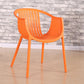 Contemporary Style Stackable Chair Dining Plastic Arm Chair for Kitchen Orange 1 Piece Clearhalo 'Dining Chairs' 'Dining Tables & Seating' 'dining_chair' 'furn' 'furn_dining_chair' 'Furniture' 'furniture_dining_chair' 'Kitchen & Dining Furniture' 4732366