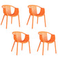 Contemporary Style Stackable Chair Dining Plastic Arm Chair for Kitchen Orange 4 Piece Set Clearhalo 'Dining Chairs' 'Dining Tables & Seating' 'dining_chair' 'furn' 'furn_dining_chair' 'Furniture' 'furniture_dining_chair' 'Kitchen & Dining Furniture' 4732369