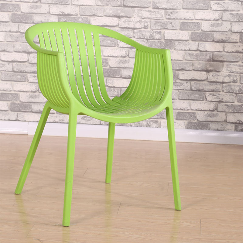 Contemporary Style Stackable Chair Dining Plastic Arm Chair for Kitchen Green 1 Piece Clearhalo 'Dining Chairs' 'Dining Tables & Seating' 'dining_chair' 'furn' 'furn_dining_chair' 'Furniture' 'furniture_dining_chair' 'Kitchen & Dining Furniture' 4732372