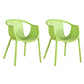 Contemporary Style Stackable Chair Dining Plastic Arm Chair for Kitchen Green 2 Piece Set Clearhalo 'Dining Chairs' 'Dining Tables & Seating' 'dining_chair' 'furn' 'furn_dining_chair' 'Furniture' 'furniture_dining_chair' 'Kitchen & Dining Furniture' 4732374